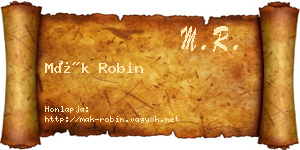 Mák Robin névjegykártya